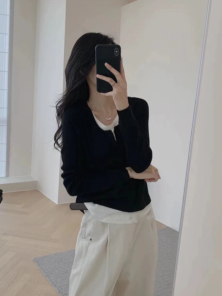 Y2K Patchwork Knit Top